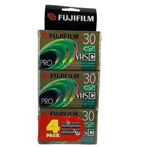 Fujifilm TC-30 VHSC Premium High Grade SEALED Camcorder Cassette Tapes Set of 4